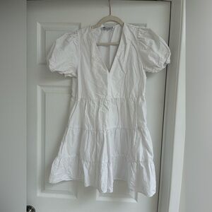 ZARA White Puff Sleeve Dress